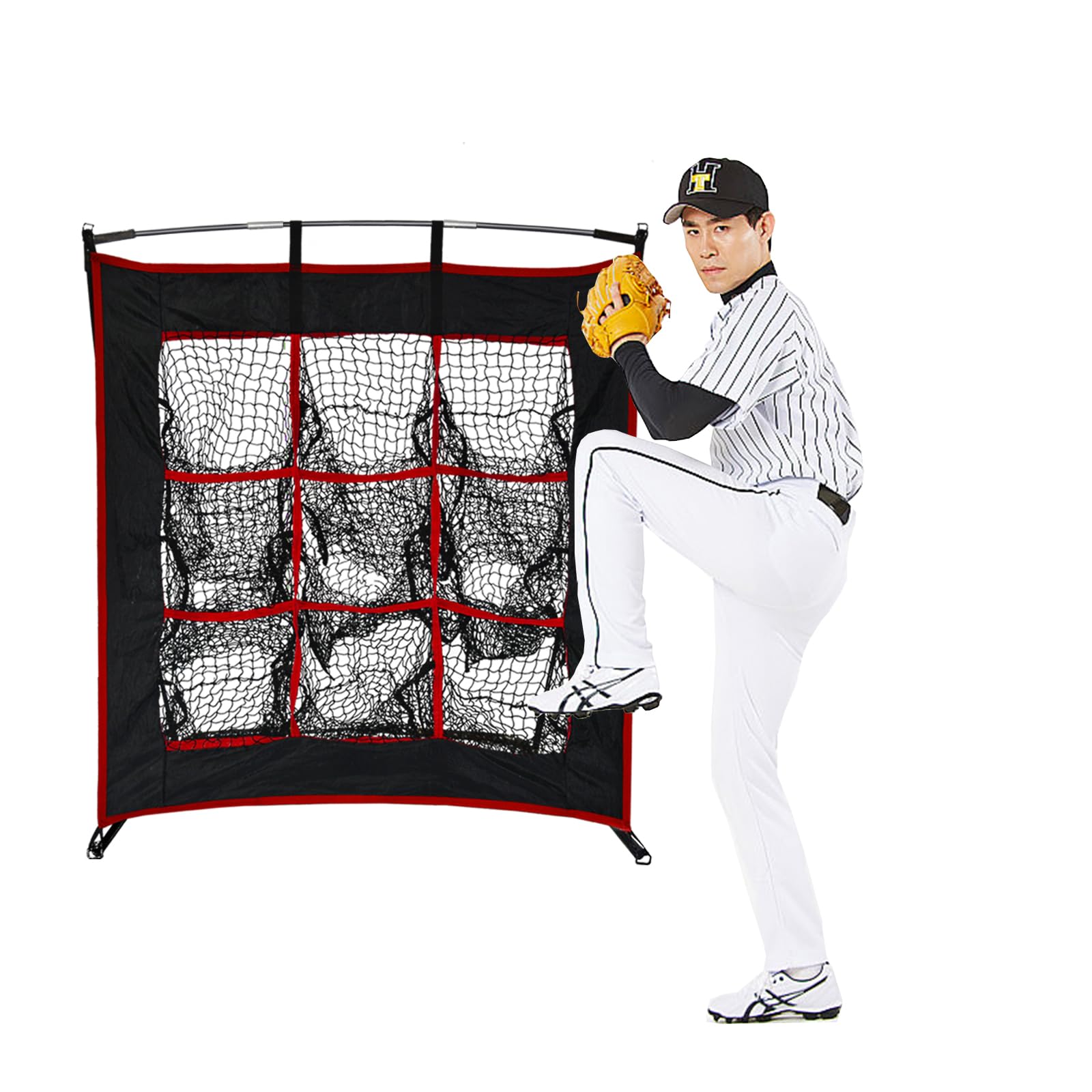 Amazon | FLITURE 野球練習ネット1.2mx0.9m 9つポケット 野球 投球