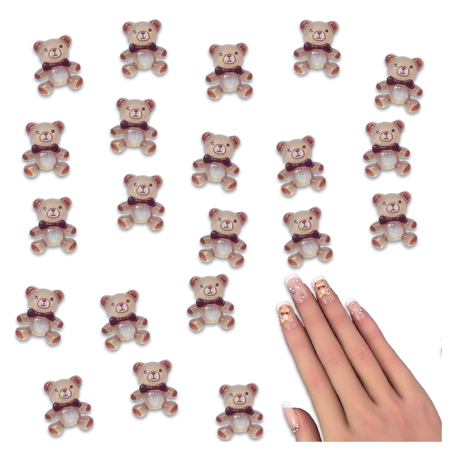 Amazon.co.jp: ファイニエ ネイルパーツ クマ リボン ブラウン 8.5mm