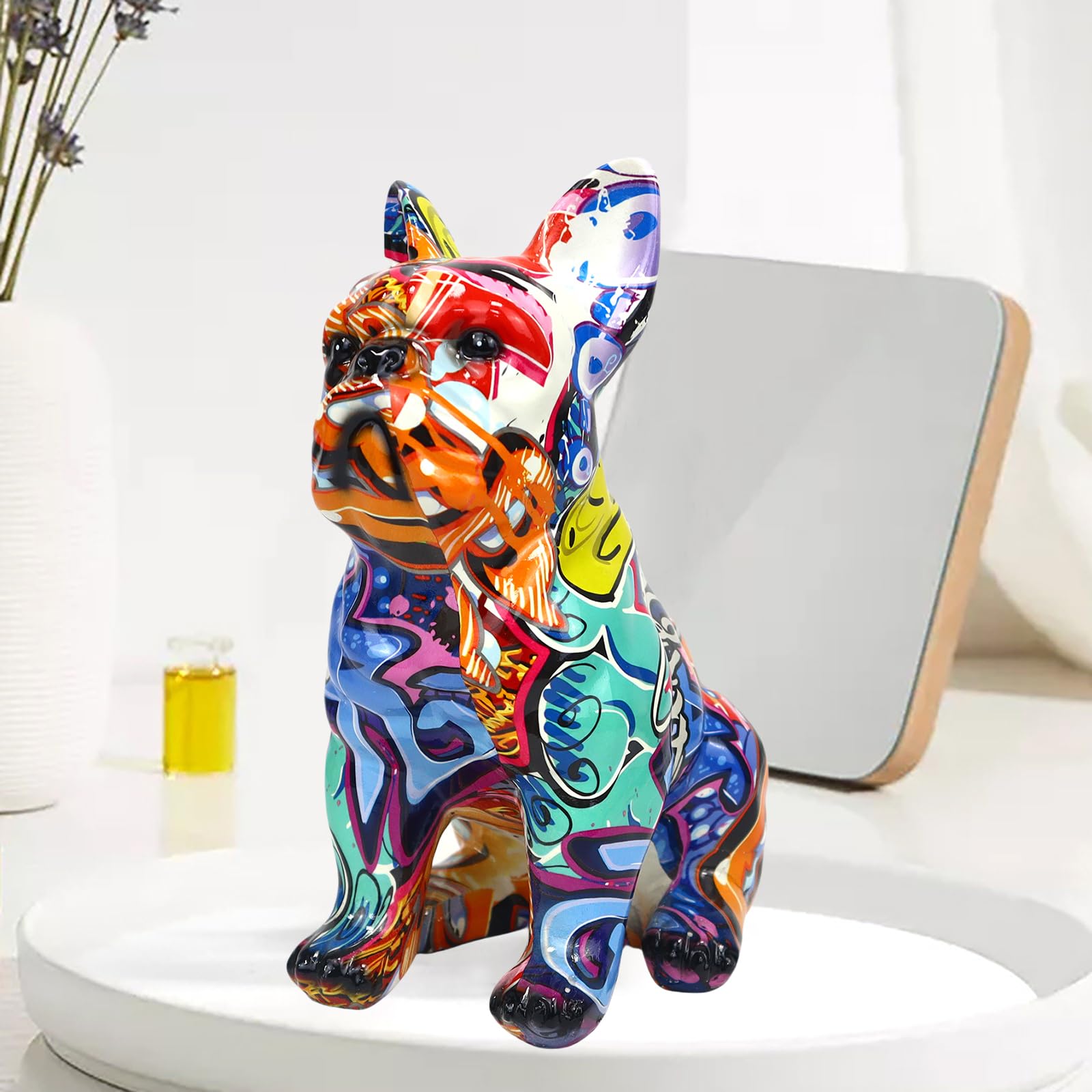 Amazon.co.jp: Tolatr グラフィティ フレンチブルドッグ 像 犬の彫刻