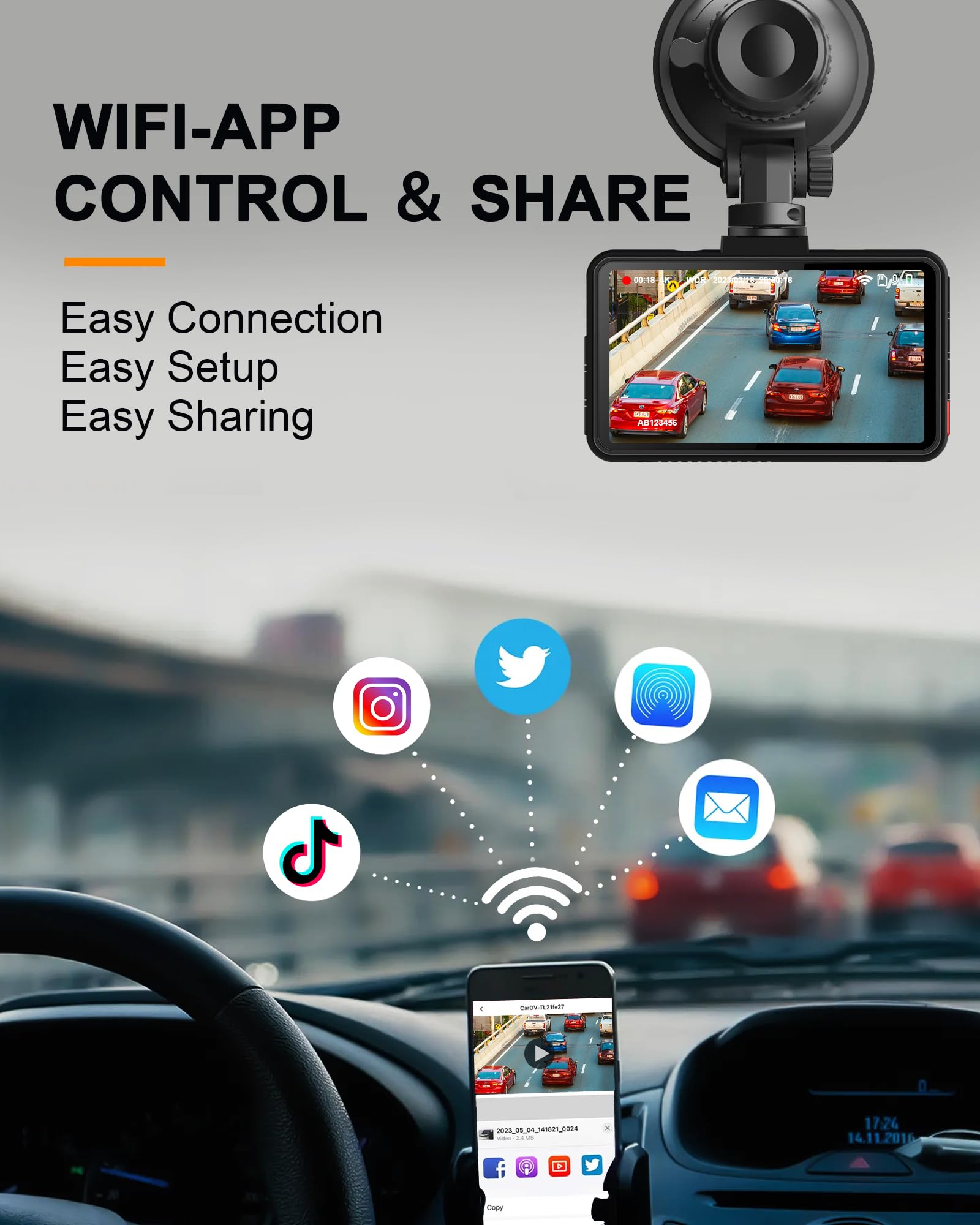 Amazon.co.jp: KQQ 【2023最新4K解像度】 ドライブレコーダー 前後