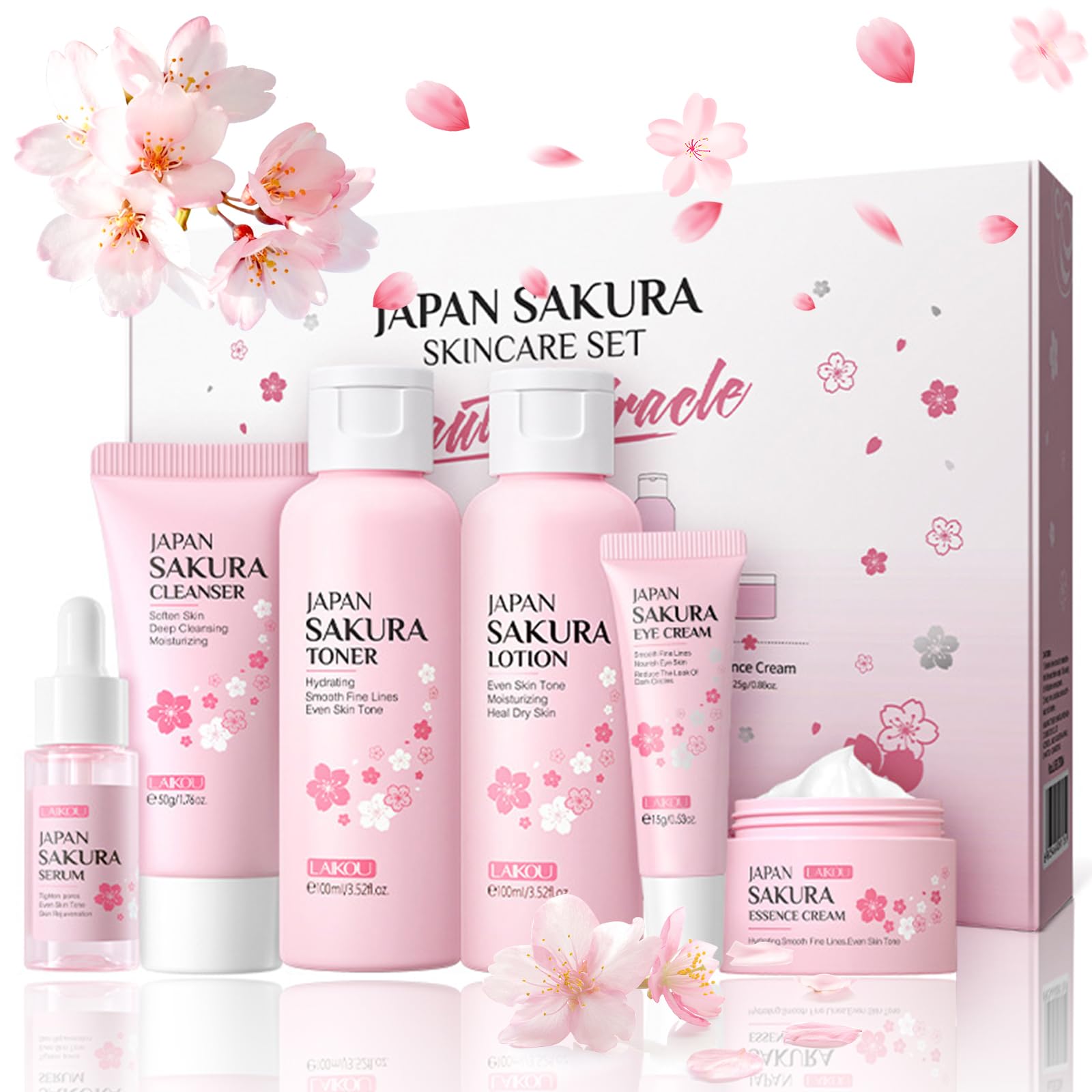 Amazon.com : 6 Pcs Skin Care Sets JAPAN SAKURA Women Beauty Gift