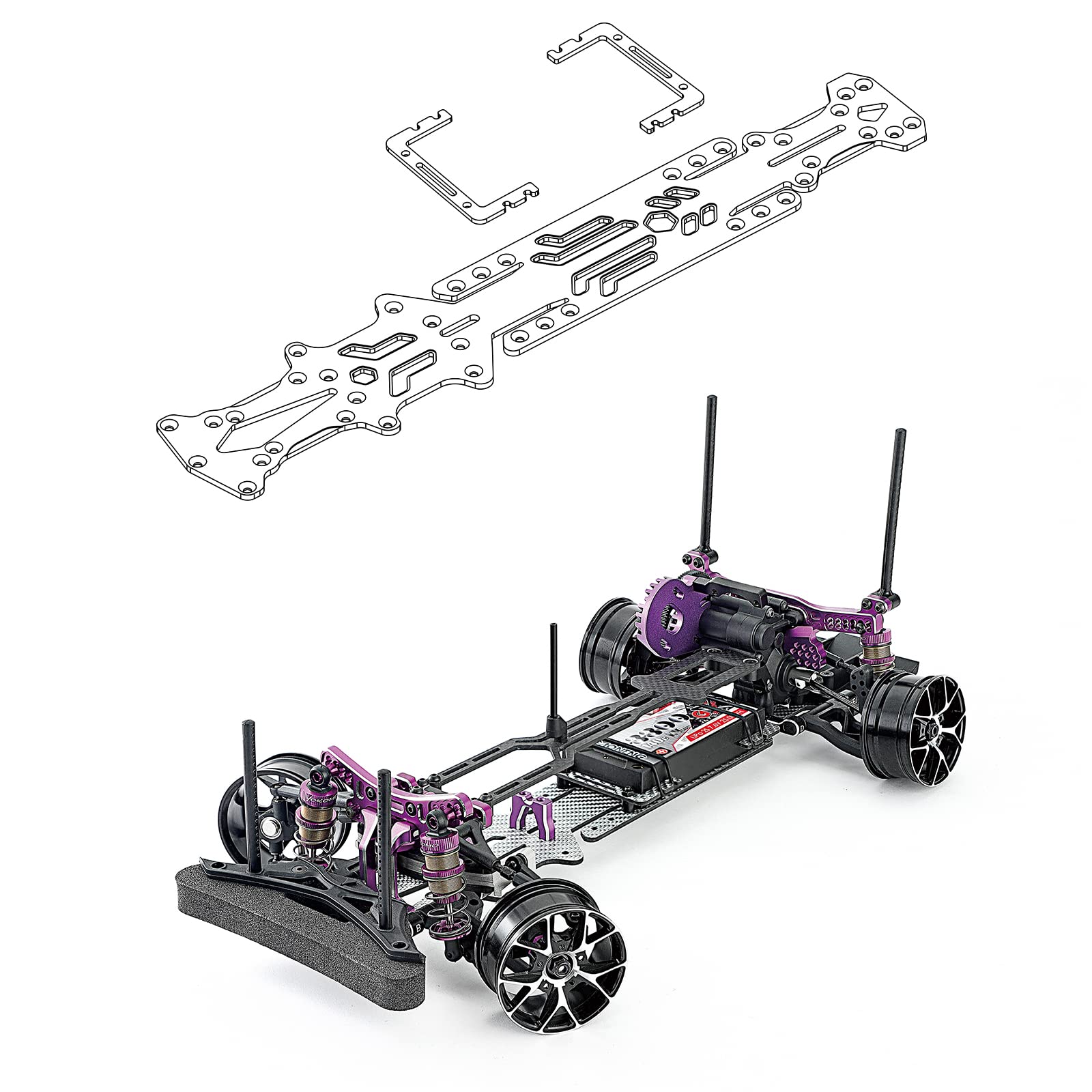 Amazon | YOKOMO YD 2-ZX 1：10ドリフト車の狭立式高牽引力炭素繊維