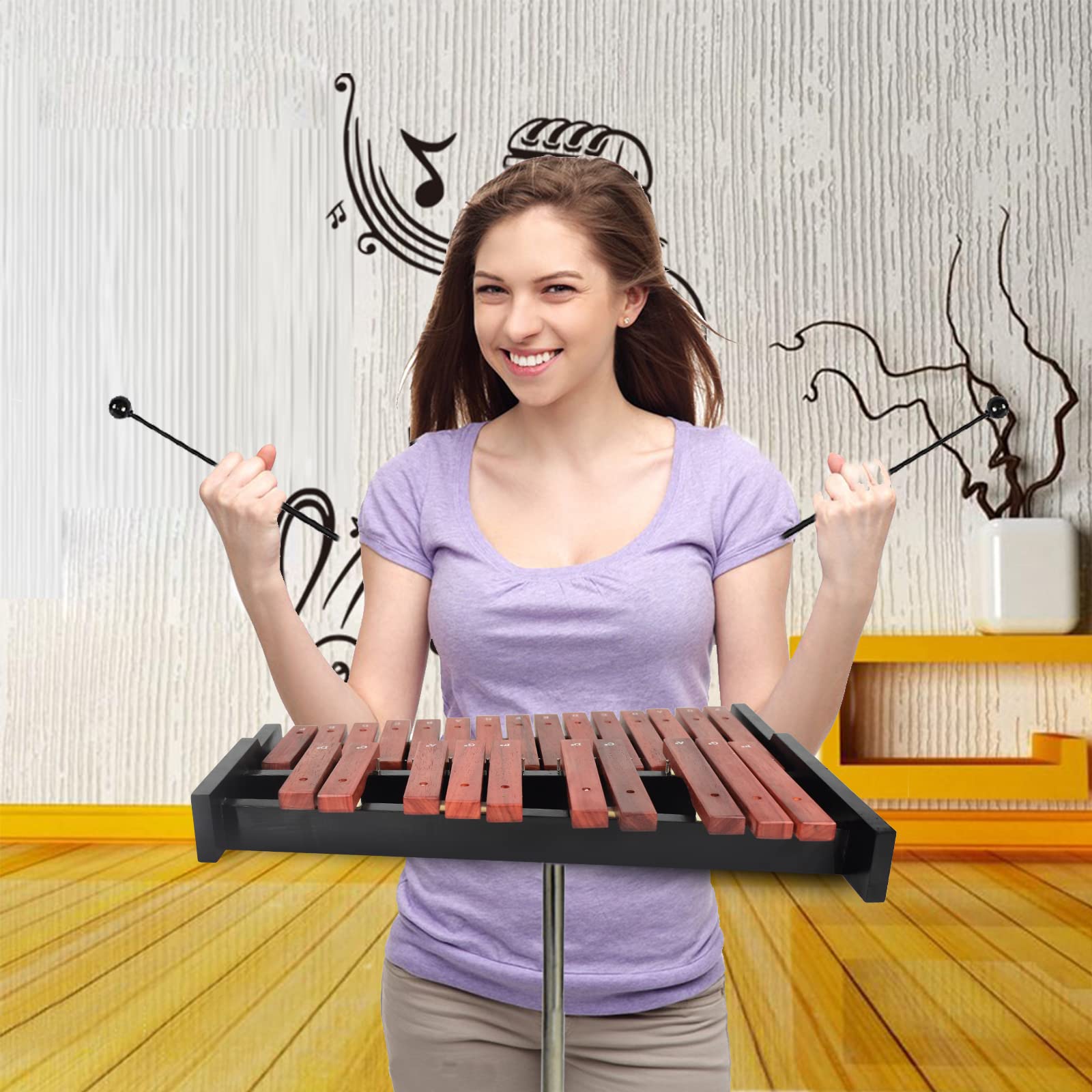 Amazon | Enhong 25音 木琴 卓上木琴 パーカッション 2本マレット付き