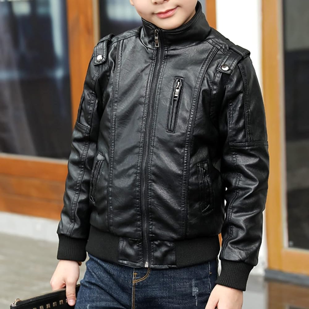 Amazon.com: Ikevan Kids Leather Jackets Fashion Collar Motorcycle