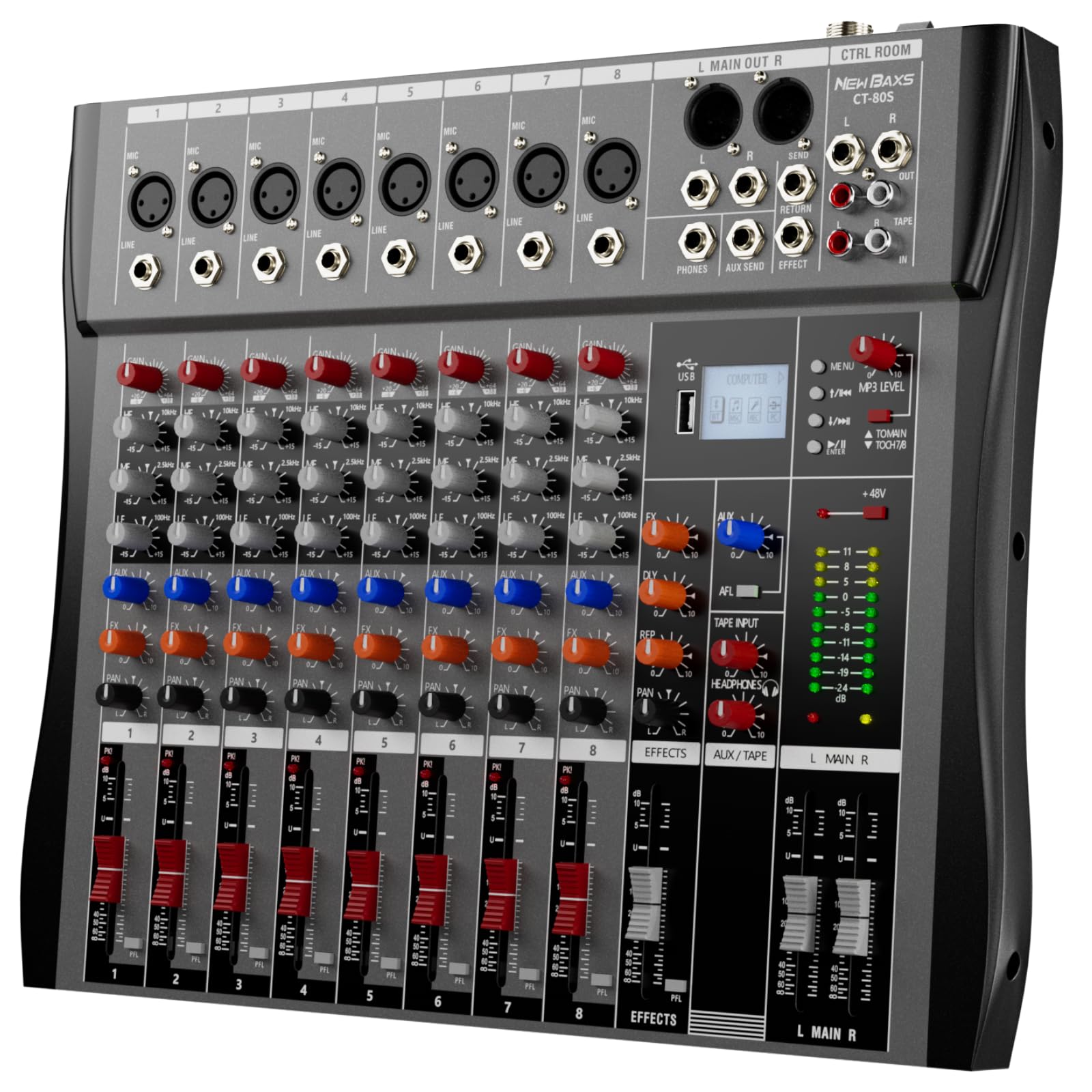 Amazon.com: NEW BAXS Professional DJ Audio Mixer - 8 Channel DJ