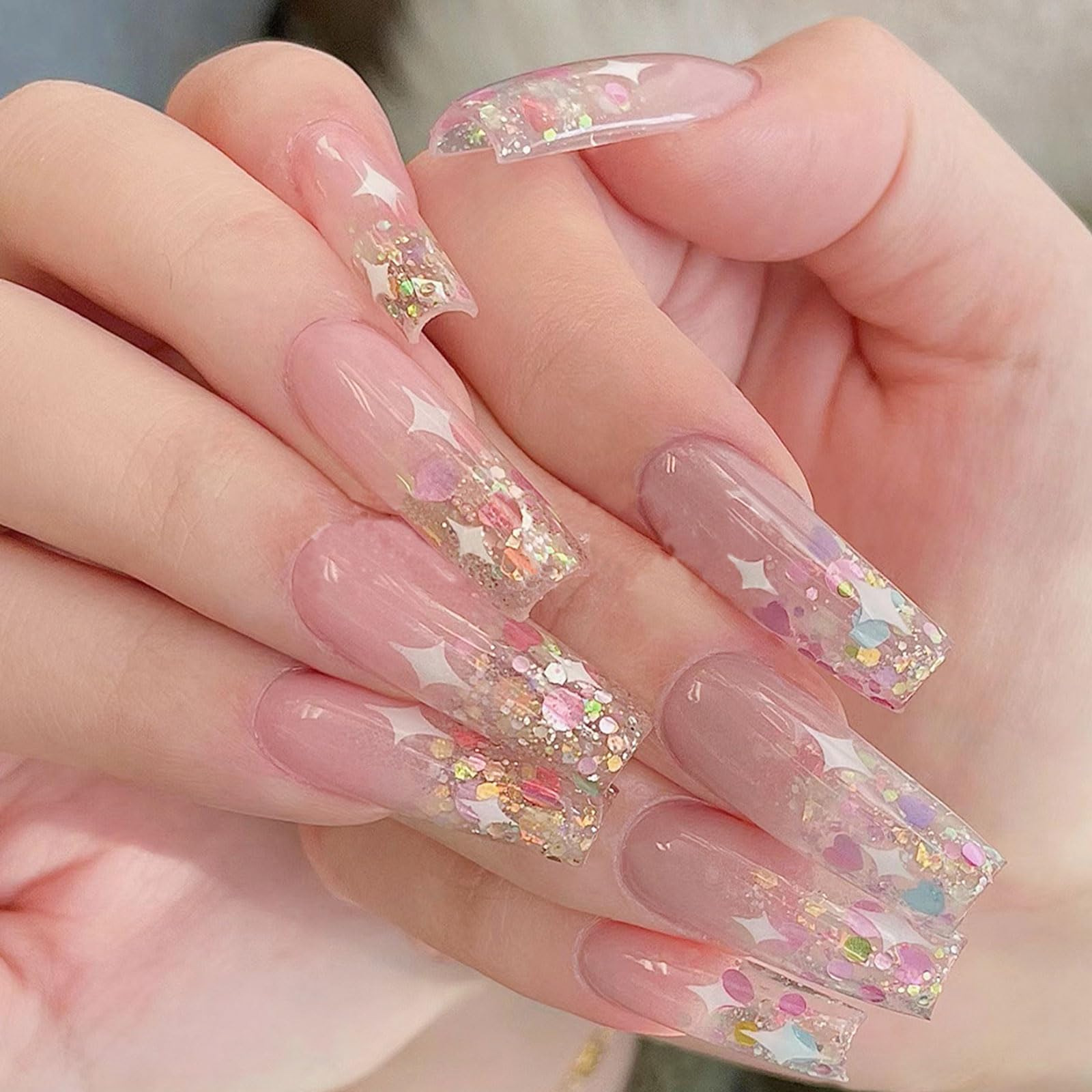 Amazon.co.jp: ネイル ホログラム ハート 星 丸 ネイル スパンコール