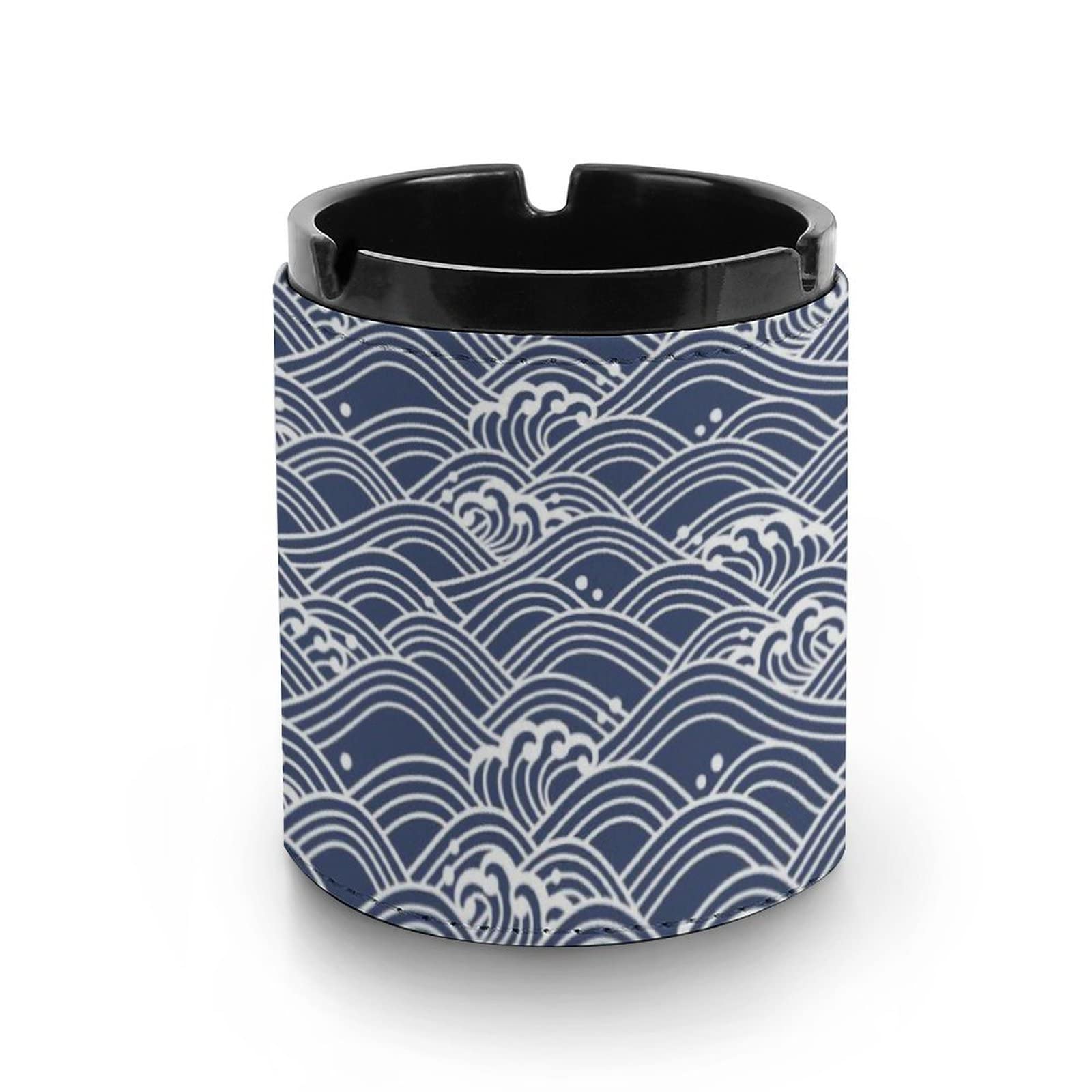 Amazon.co.jp: 灰皿 和風 雲 和柄 波 はいざら PUレザー Ashtray 円筒