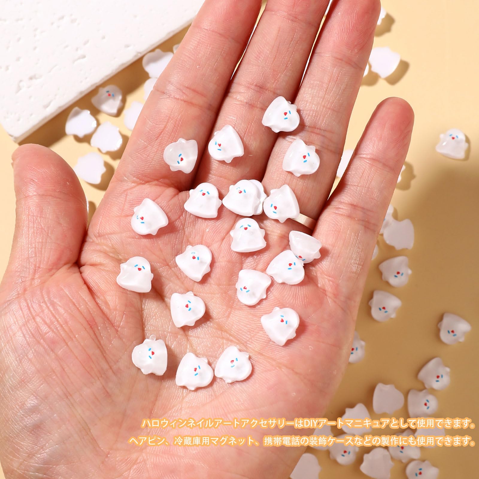 Amazon | ネイルパーツ おばけ 100個セット 3D 立体 可愛い 幽霊