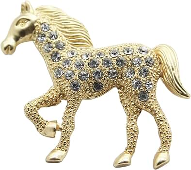 Amazon | [SENYON] キラキラ 立て髪 ホース 馬 走り馬 ブローチピン