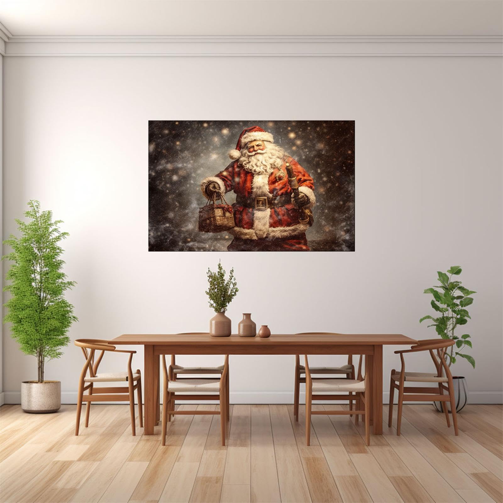 Amazon.co.jp: クリスマス アートパネルインテリアキャンバス絵画,雪の