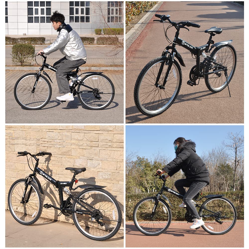 Amazon | STAIR 折りたたみ マウンテンバイク 自転車 シマノ21段変速