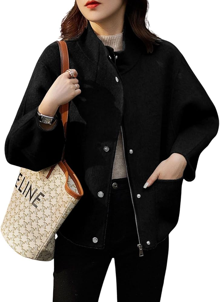 Amazon.com: chouyatou Women's Casual Stand Collar Single Breasted