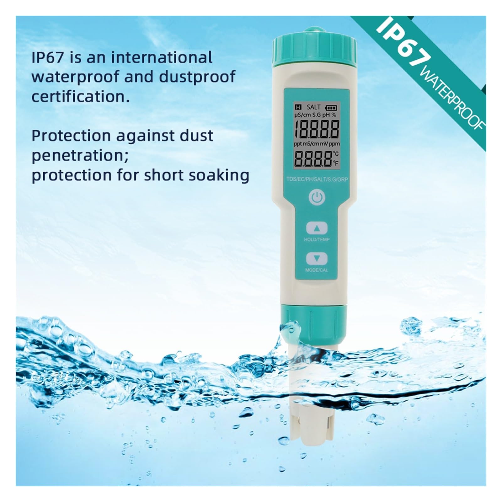 Amazon.co.jp: 水質測定器 PH測定器 デジタル 7 in 1 PH TDS EC ORP