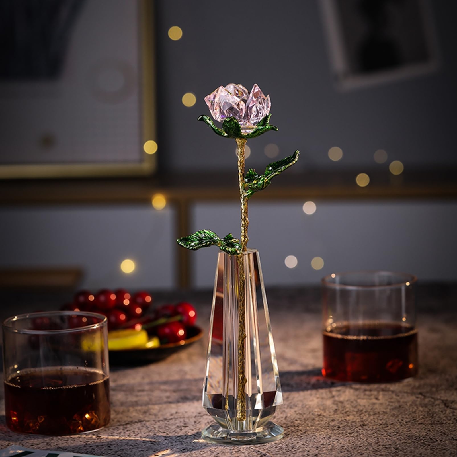 Amazon.co.jp: クリスタルガラス 水晶 k9 永遠の花 枯れない花 水晶花