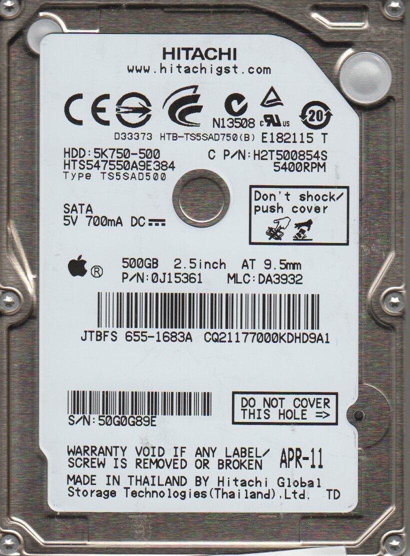 Amazon.com: Hitachi Travelstar 5K750 500GB SATA 2.5â€ OEM HDD