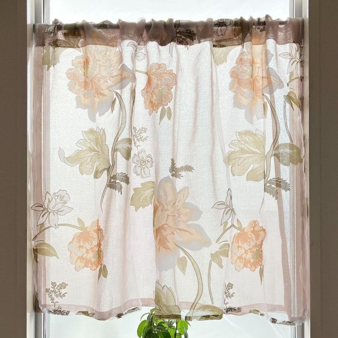 Amazon.co.jp: カフェカーテン 二枚重ね 1枚 幅100×丈70cm のれん