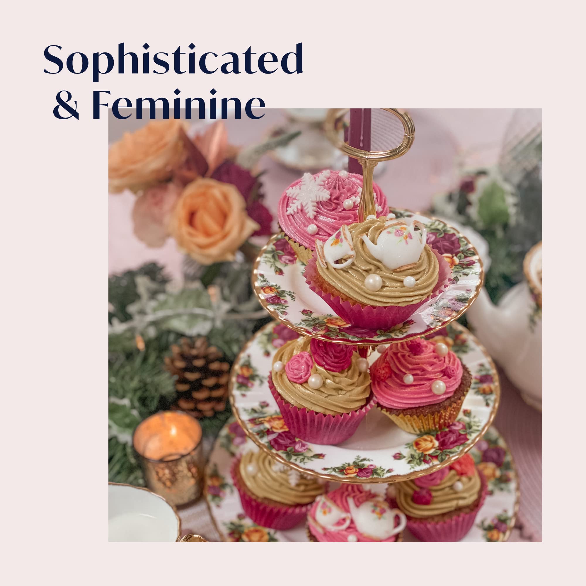 Amazon｜オールドカントリーローズ 3段ケーキスタンド ヴィンテージ