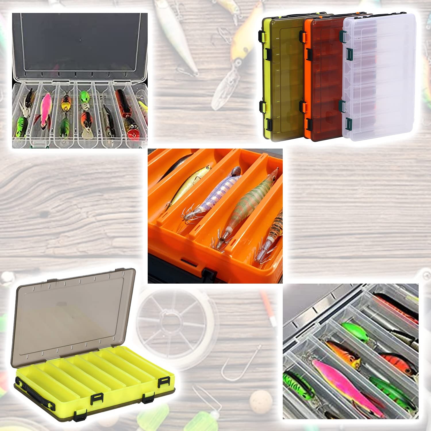 Amazon.co.jp: [Sharu] 釣り ルアーケース 3個セット 両面収納