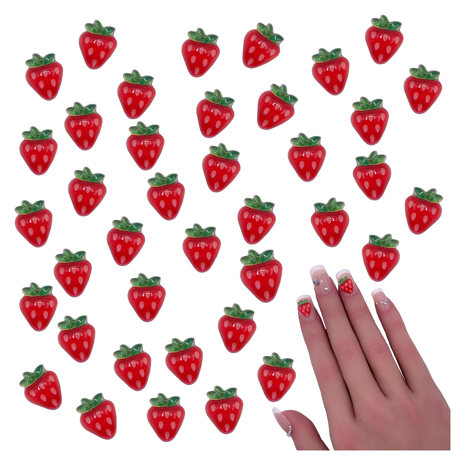Amazon.co.jp: ファイニエ ネイルパーツ いちご 果物 赤 11.5mm
