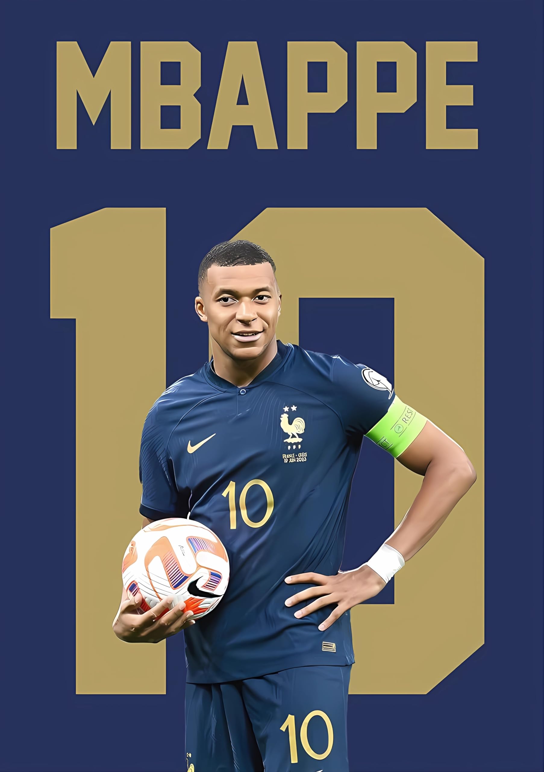 Iconic Kylian Mbappe - Number 10 France Team Shirt - A5 Art Print