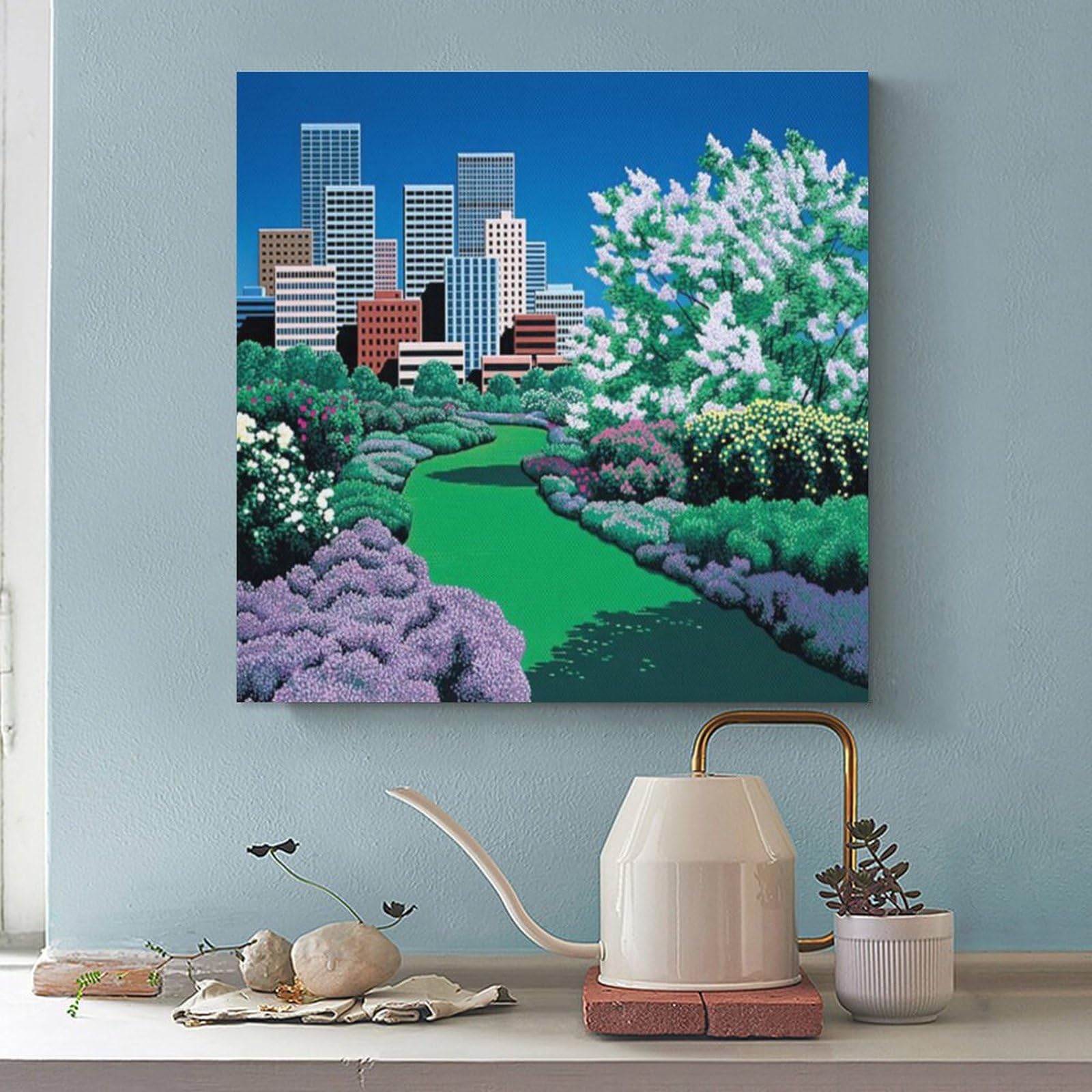 Amazon.co.jp: イラストレーター 永井博 アートポスター 80年代シティ