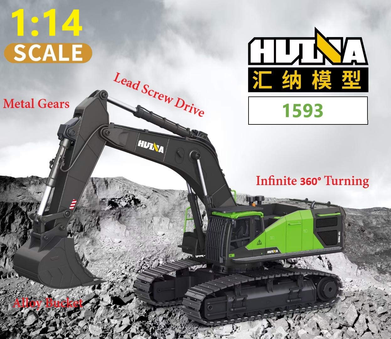 Amazon.com: RC Excavator for Adults Huina 1593 Fully Functional 1