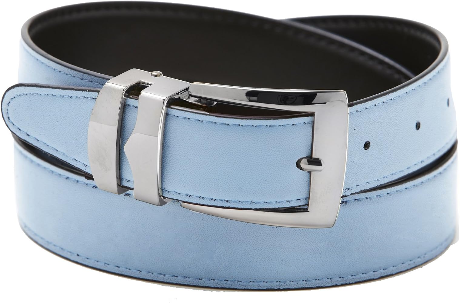 Concitor Reversible Belt Bonded Leather Removable Silver-Tone