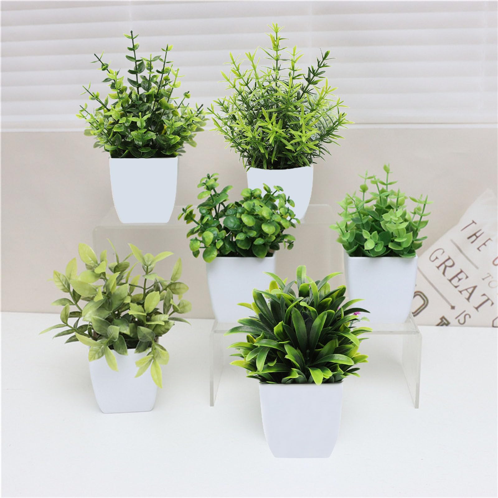 Amazon｜6個セット 観葉植物 フェイクグリーン 観葉植物 フェイク 造花