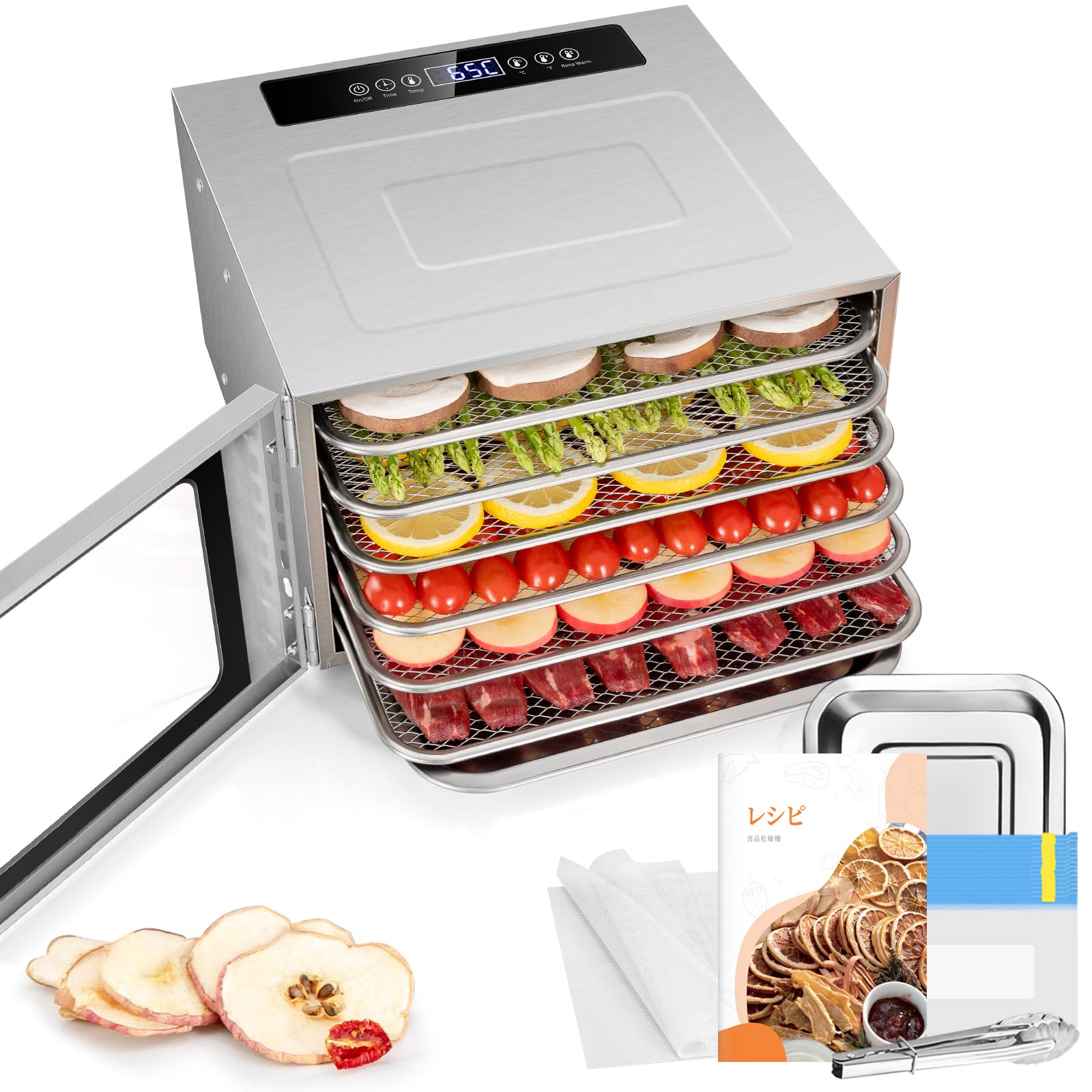 Amazon.co.jp: Kwasyo 6層フードドライヤー ステンレス鋼製食品乾燥機