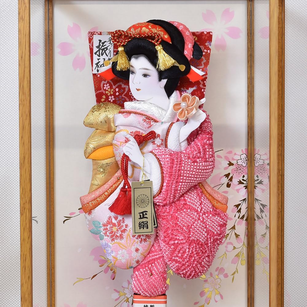 Amazon | 羽子板 お祝い 初正月 羽子板飾り ピンク 13号 茶色ケース