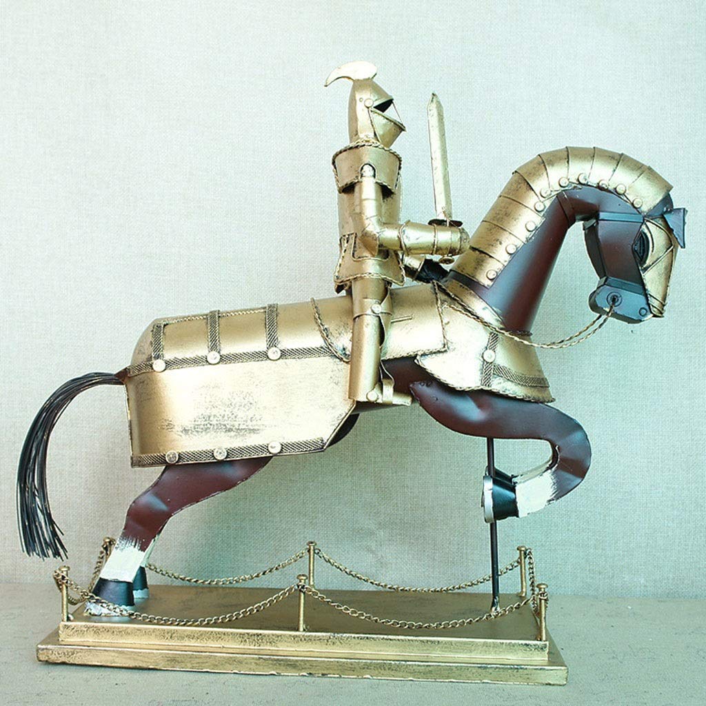 Amazon.co.jp: 騎士像モデル、ヨーロッパの中世の鎧金属騎士衣装馬の