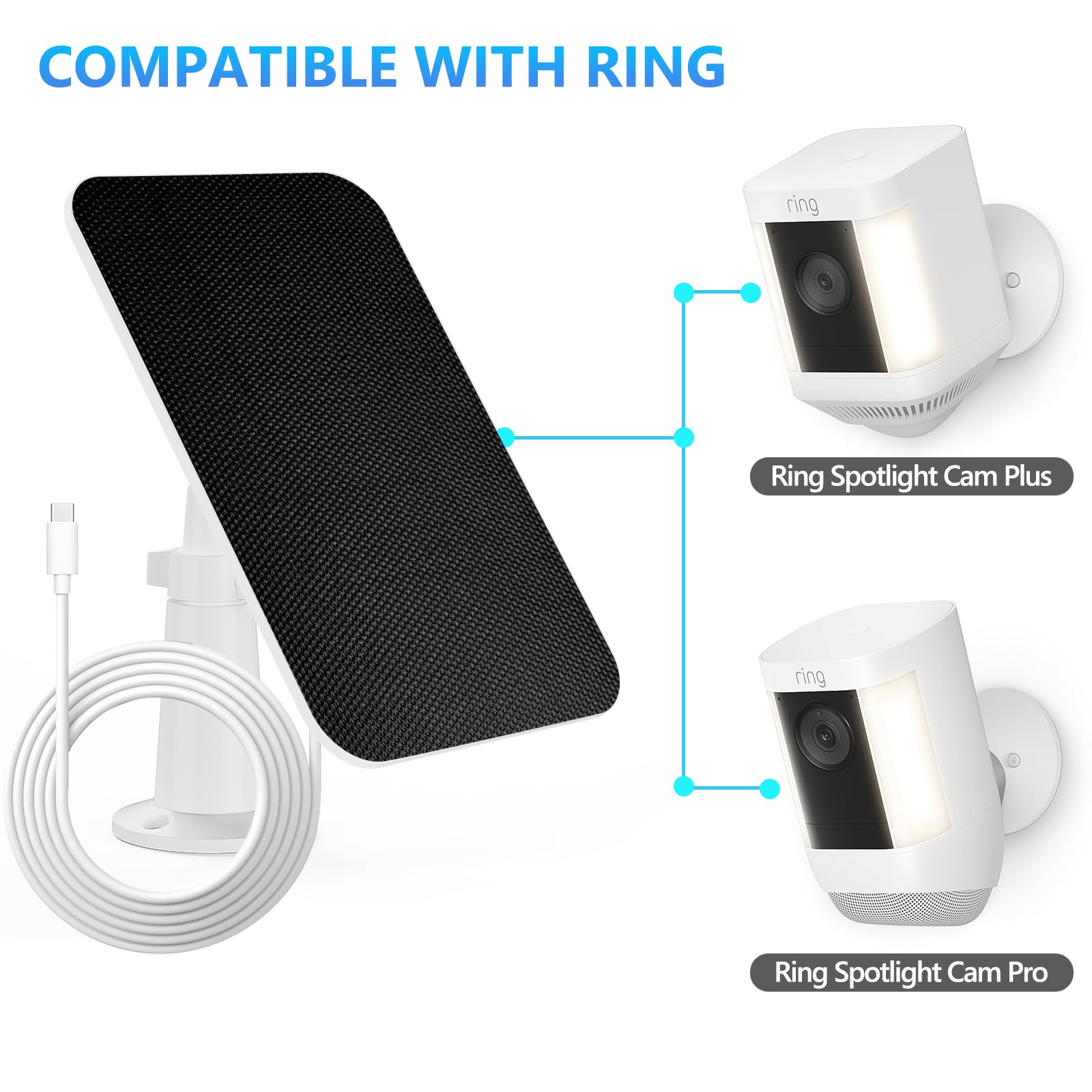 Amazon.co.jp: 2パック ソーラーパネル Ring Spotlight Cam Plus/Pro