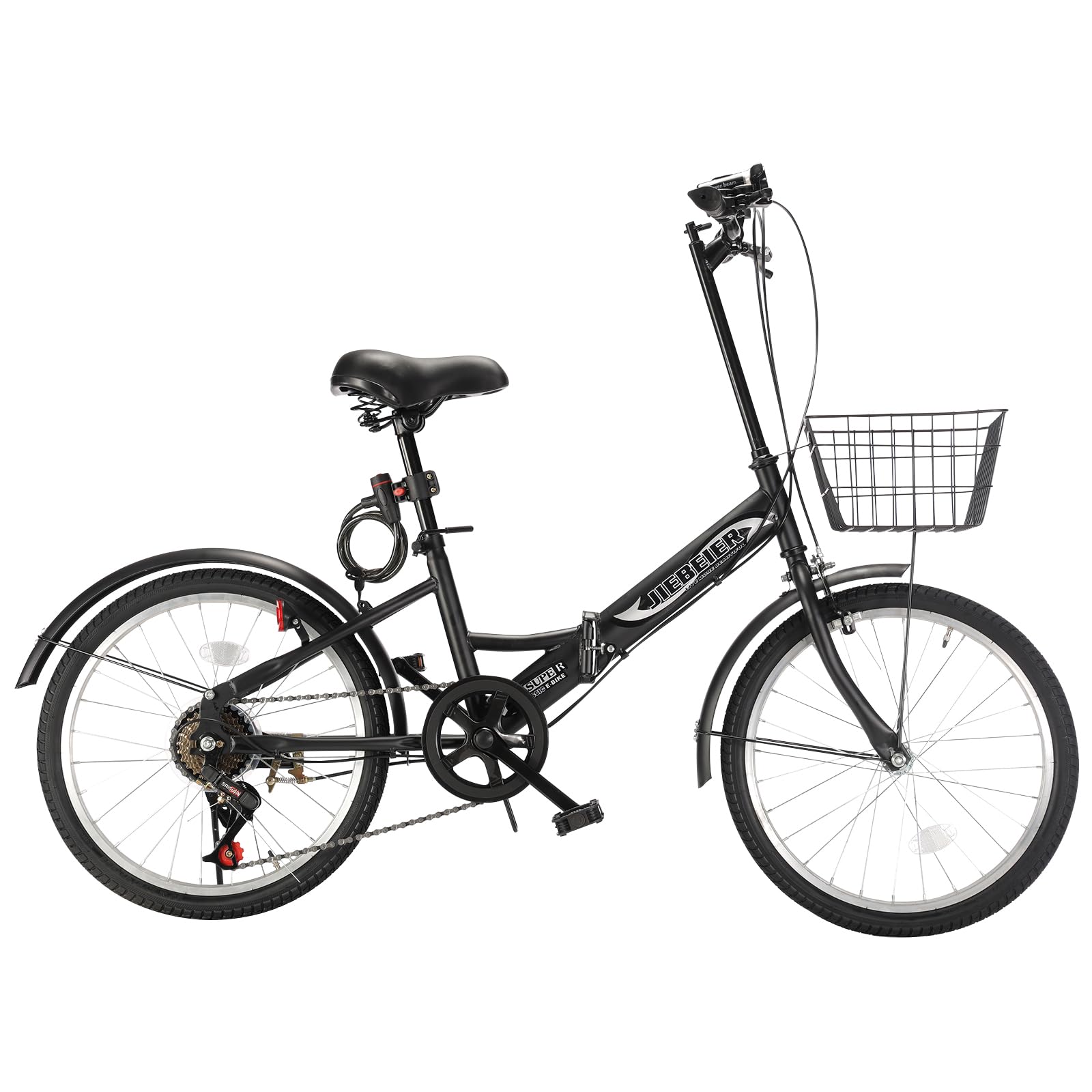Amazon | JIEBEIER 自転車 折り畳み自転車 20インチ 7段変速 カゴ