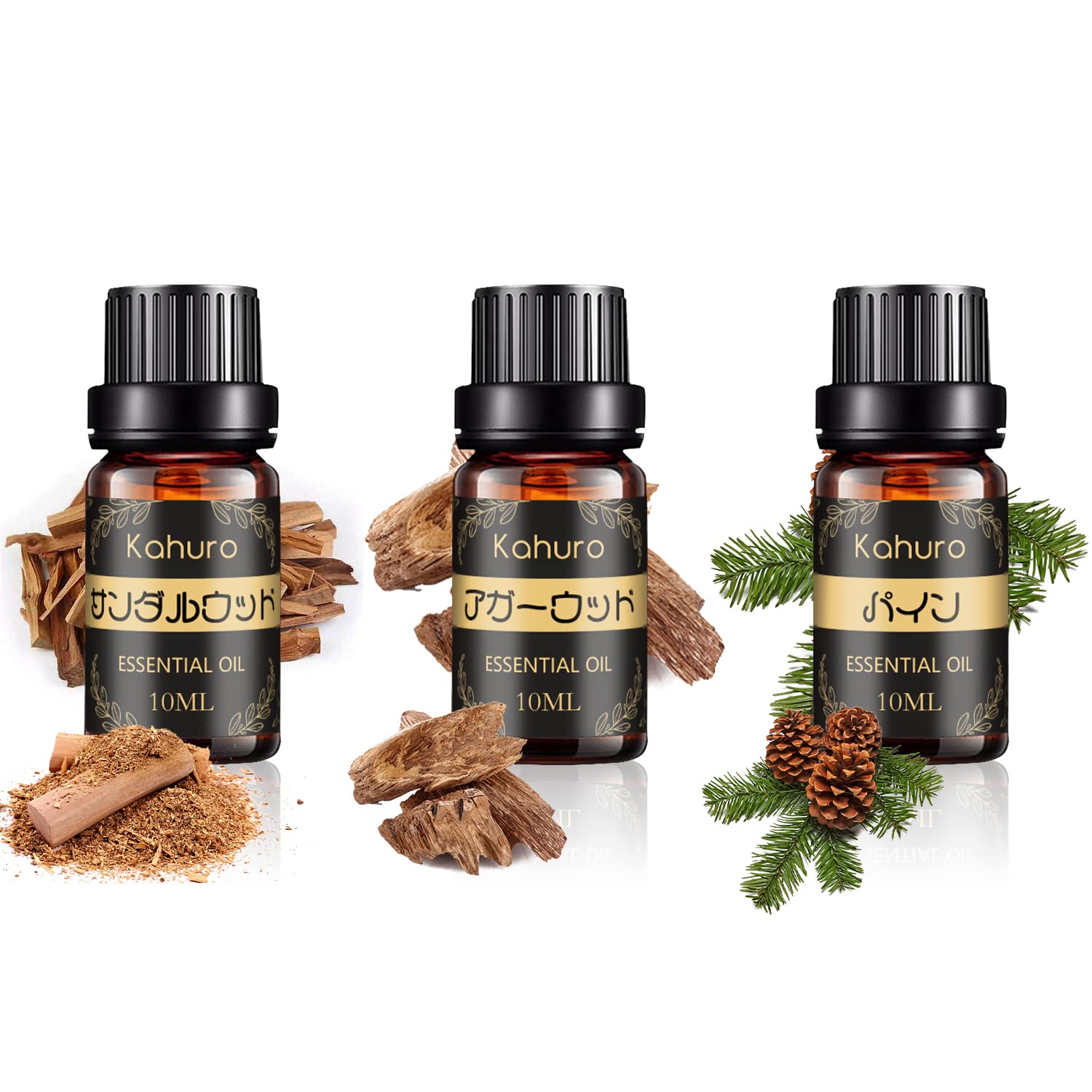 Amazon.co.jp: Kahuro アロマオイル 3種セット エッセンシャルオイル