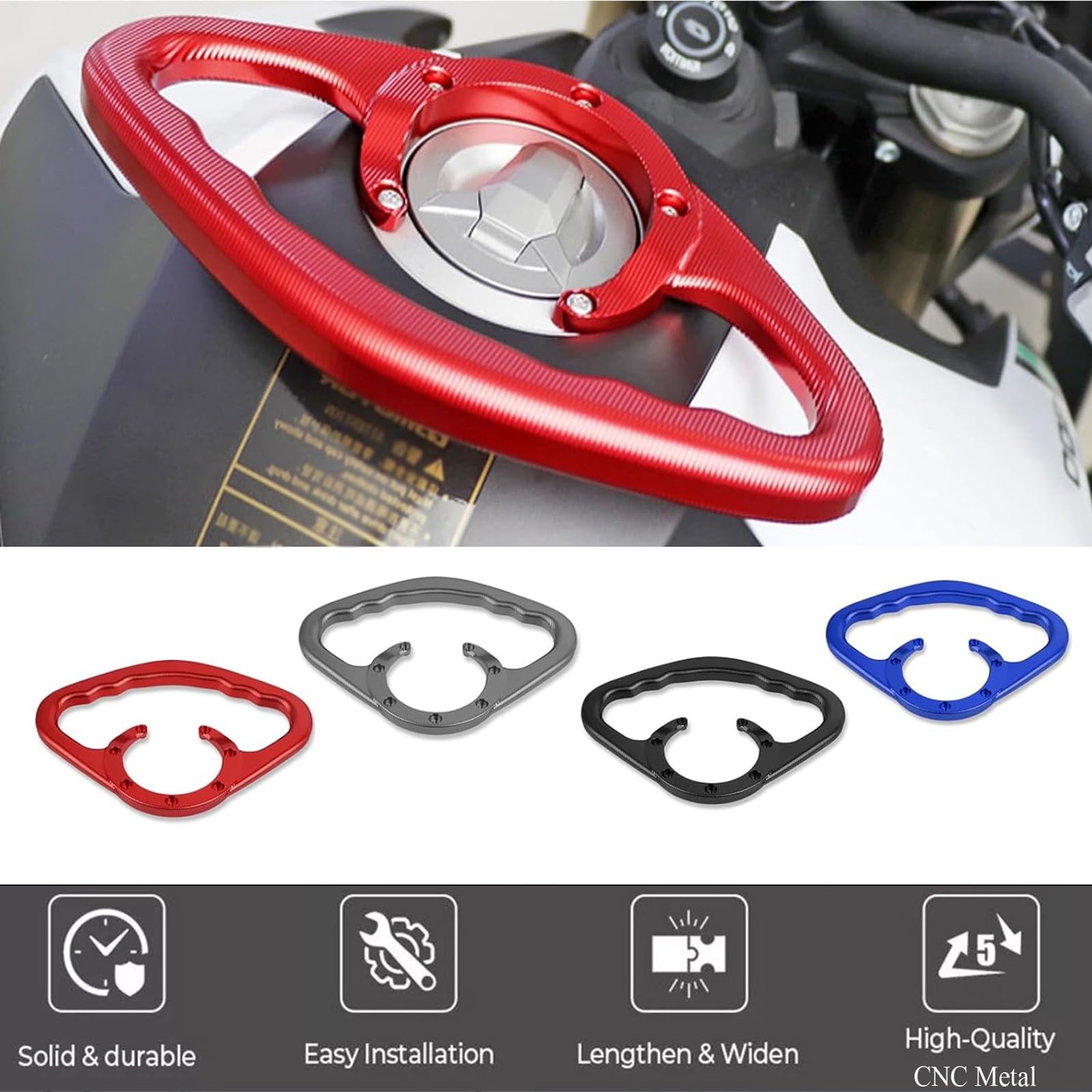 Amazon | 燃料ガソリンタンクハンドルオートバイリア乗客グラブバー