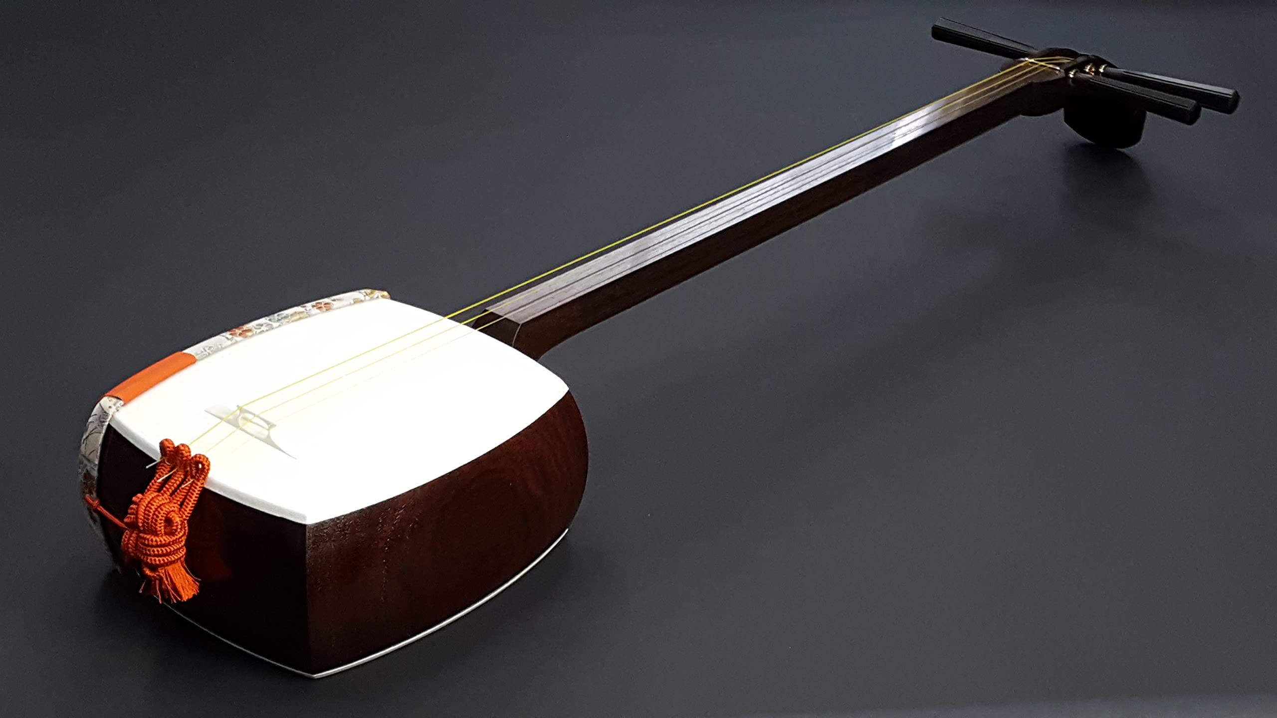 三味線 紫檀 丸打胴 細棹 一本溝 合成皮 【公式通販】