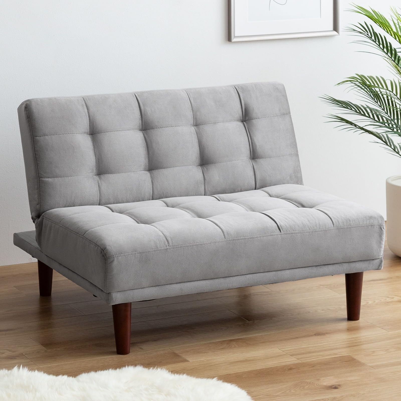 家具350 Lillian リリアン 1人掛けソファ ソファベッド グレー 楽天