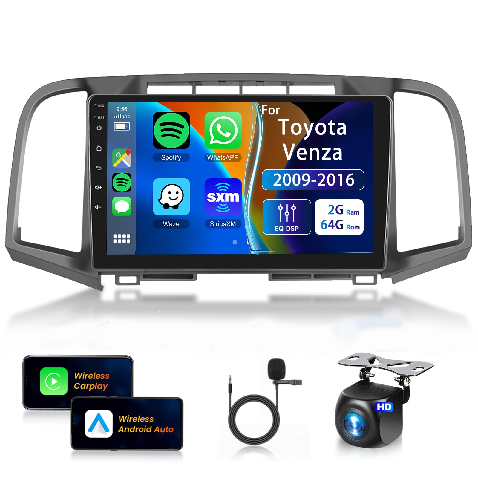 Amazon.com: Car Stereo for Toyota Venza 2009-2016 [2+64G] Wireless