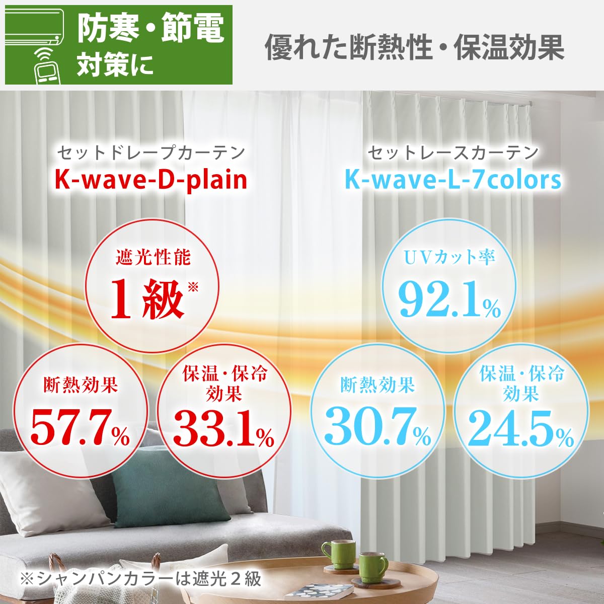 Amazon.co.jp: カーテンくれない 1級 遮光カーテン「K-wave-D-plain