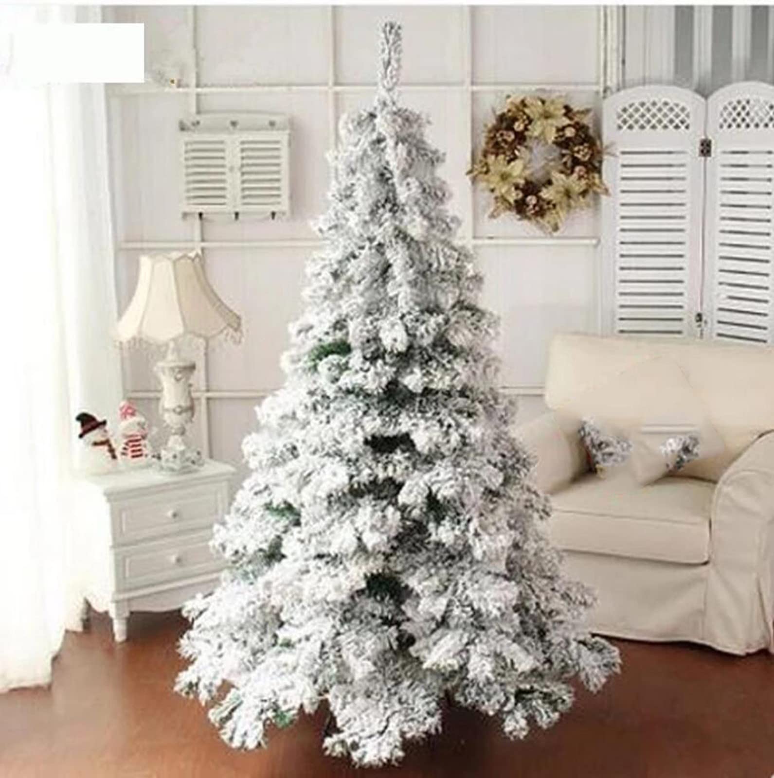 Amazon.co.jp: クリスマスツリー ホワイト ふさふさ人工ツリー 金属