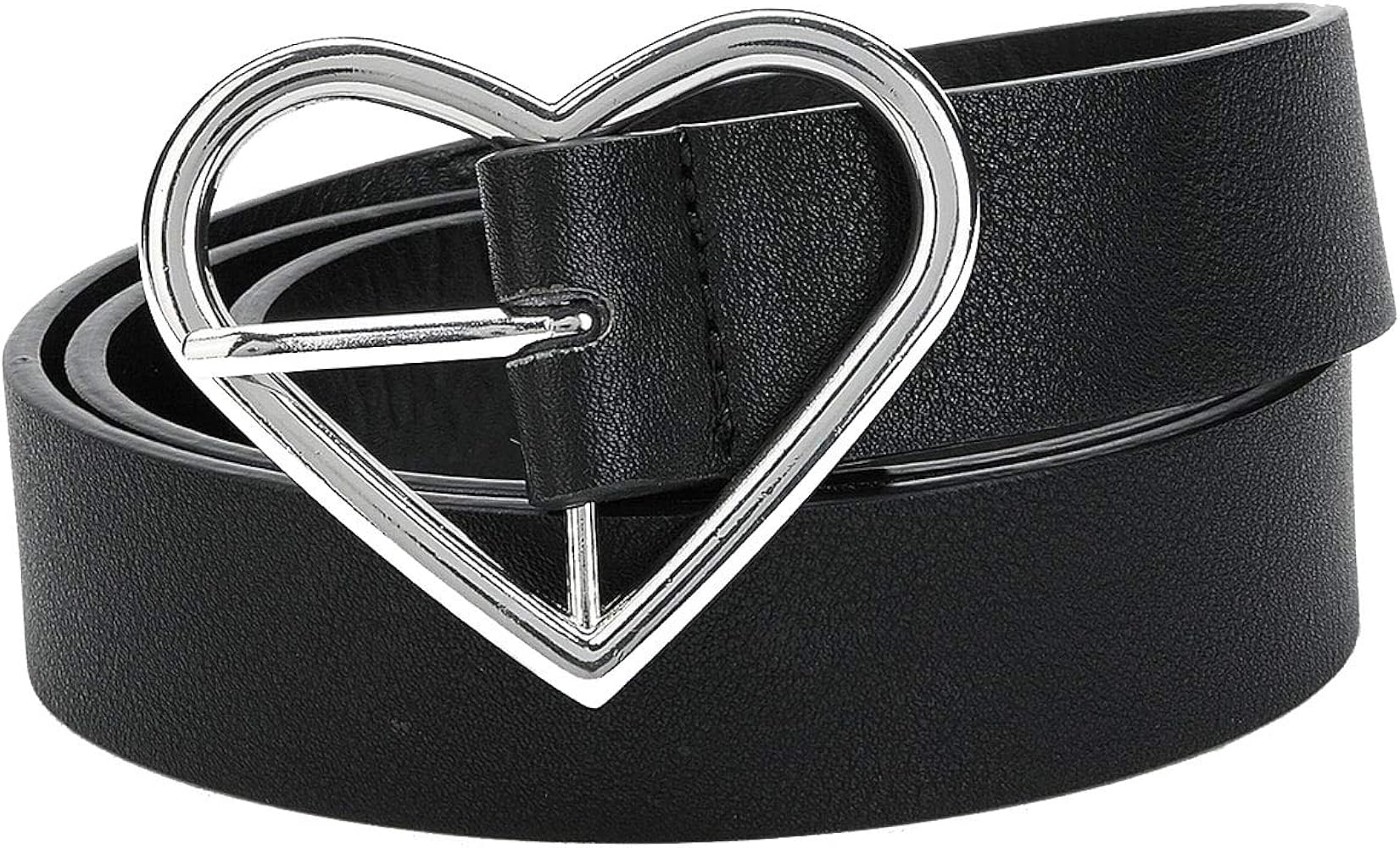 Heart Shaped Buckle Belt For Women Leather Designer Black Belts
