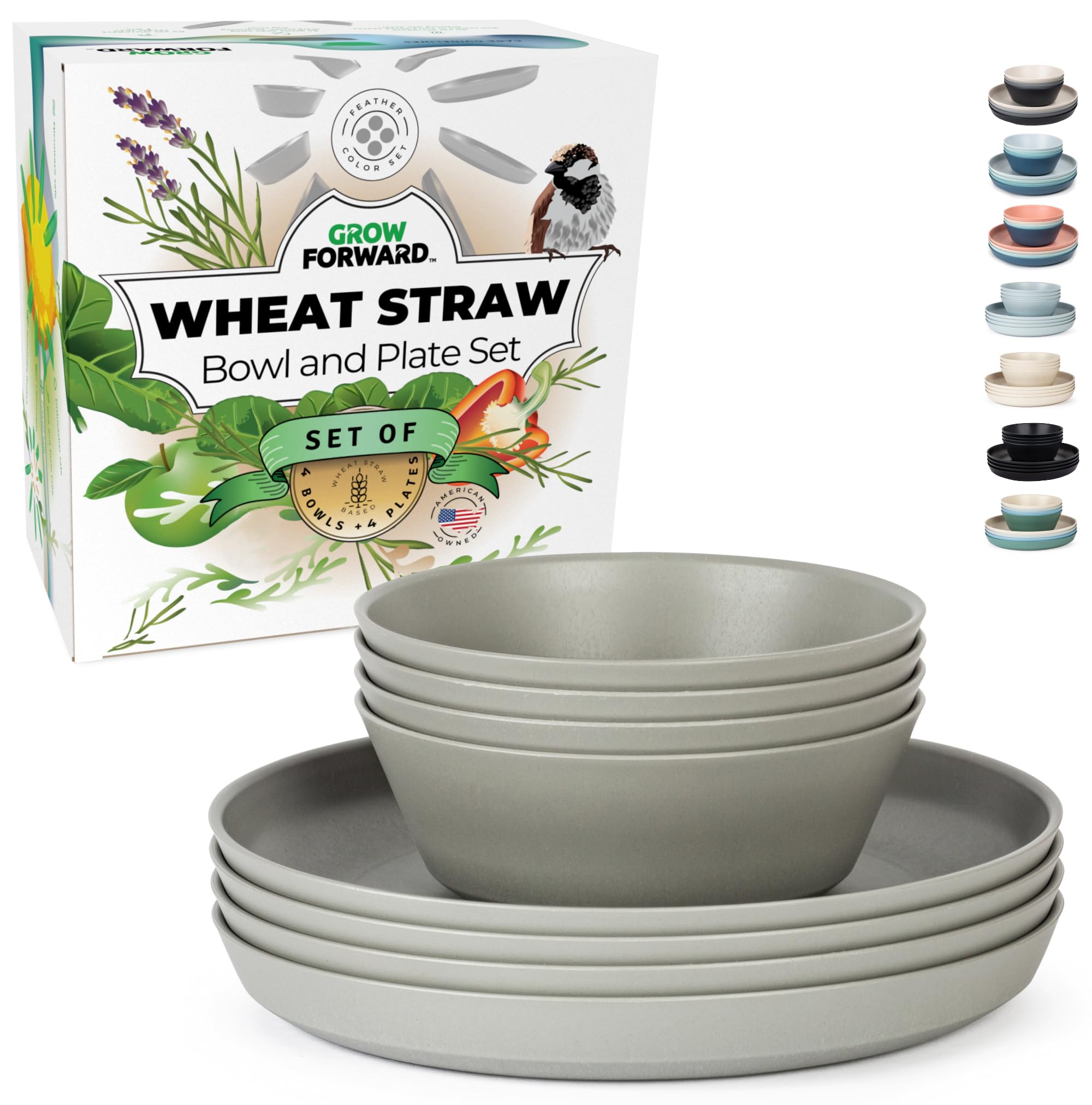 Amazon.com | Grow Forward Premium Wheat Straw Plates and Bowls