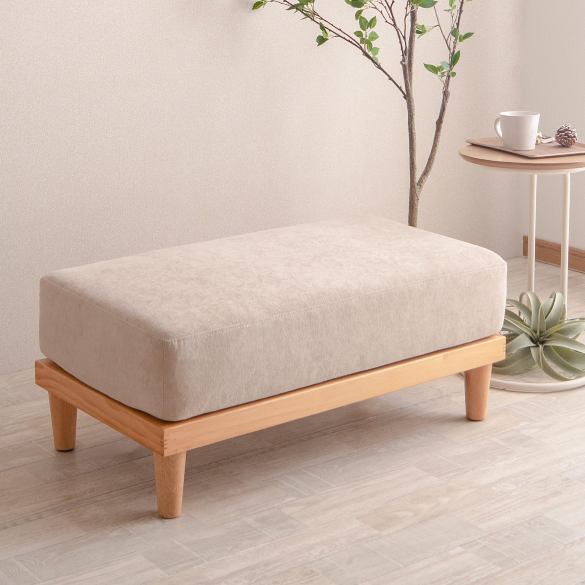 Amazon｜VENTOTA オットマン チェア ソファ ソファー 天然木 足置き 脚