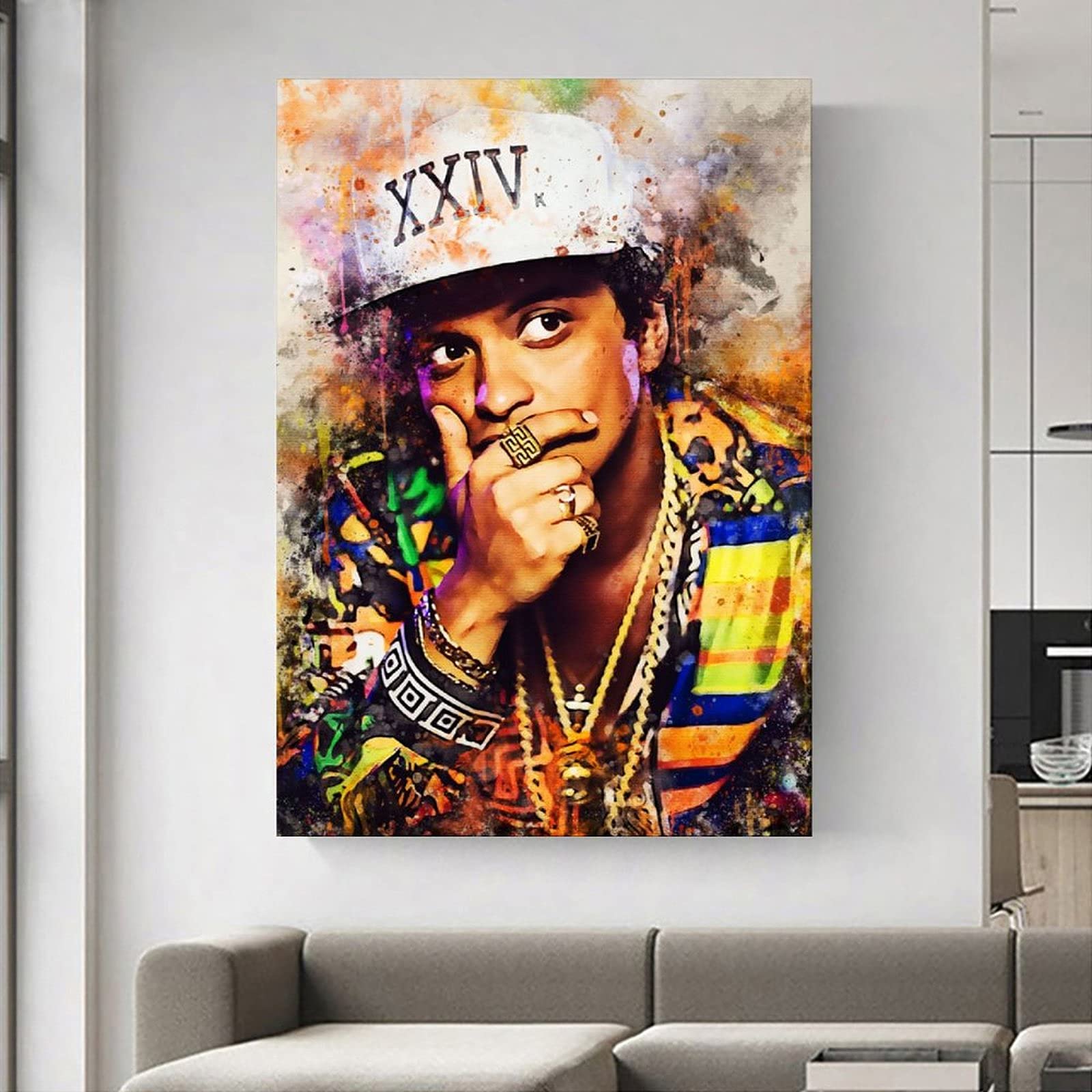 Amazon.co.jp: ブルーノ・マーズ絵画HD印刷キャンバスアートキャンバス