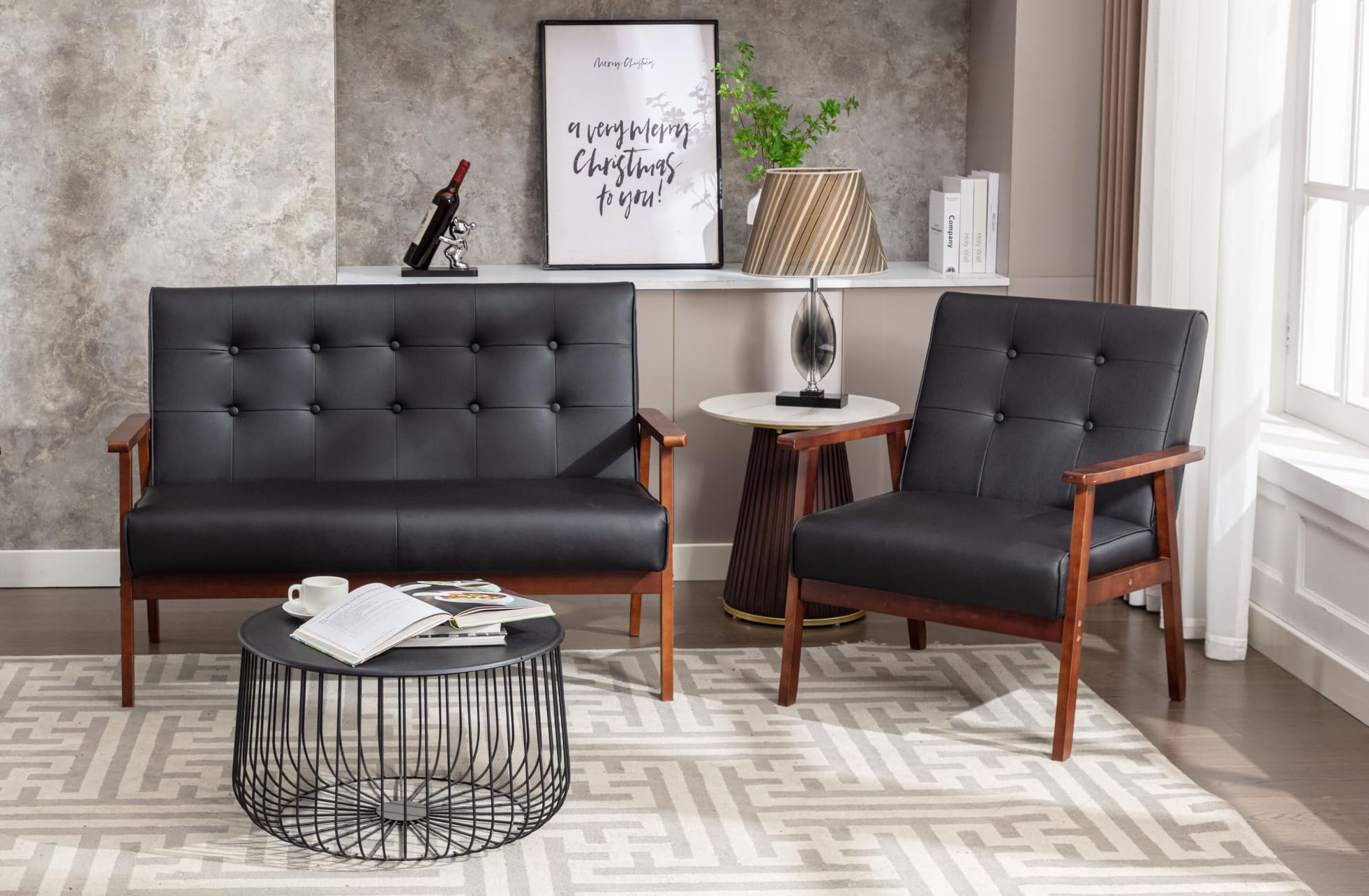 Amazon.com: JIASTING Mid Century 1 Loveseat Sofa and Accent Chair