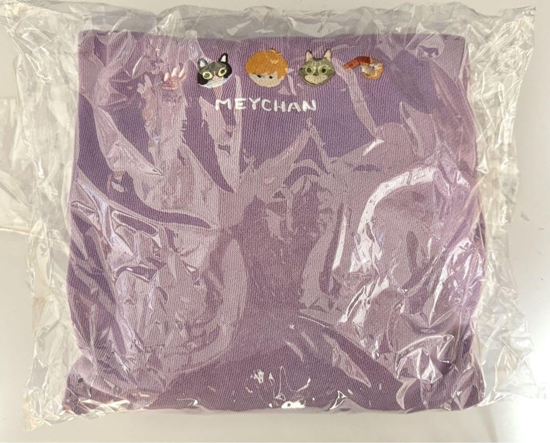 めいちゃん にゃんぴーず刺繍トレーナー パープルめいちゃん にゃん