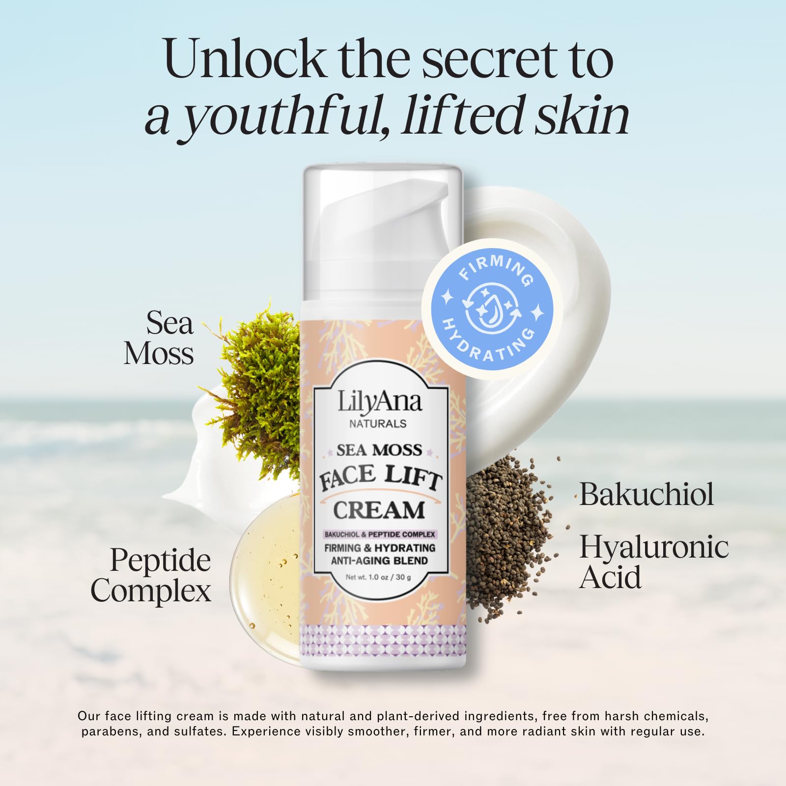 Amazon.com: LilyAna Naturals Bakuchiol Face Lift Cream with Sea