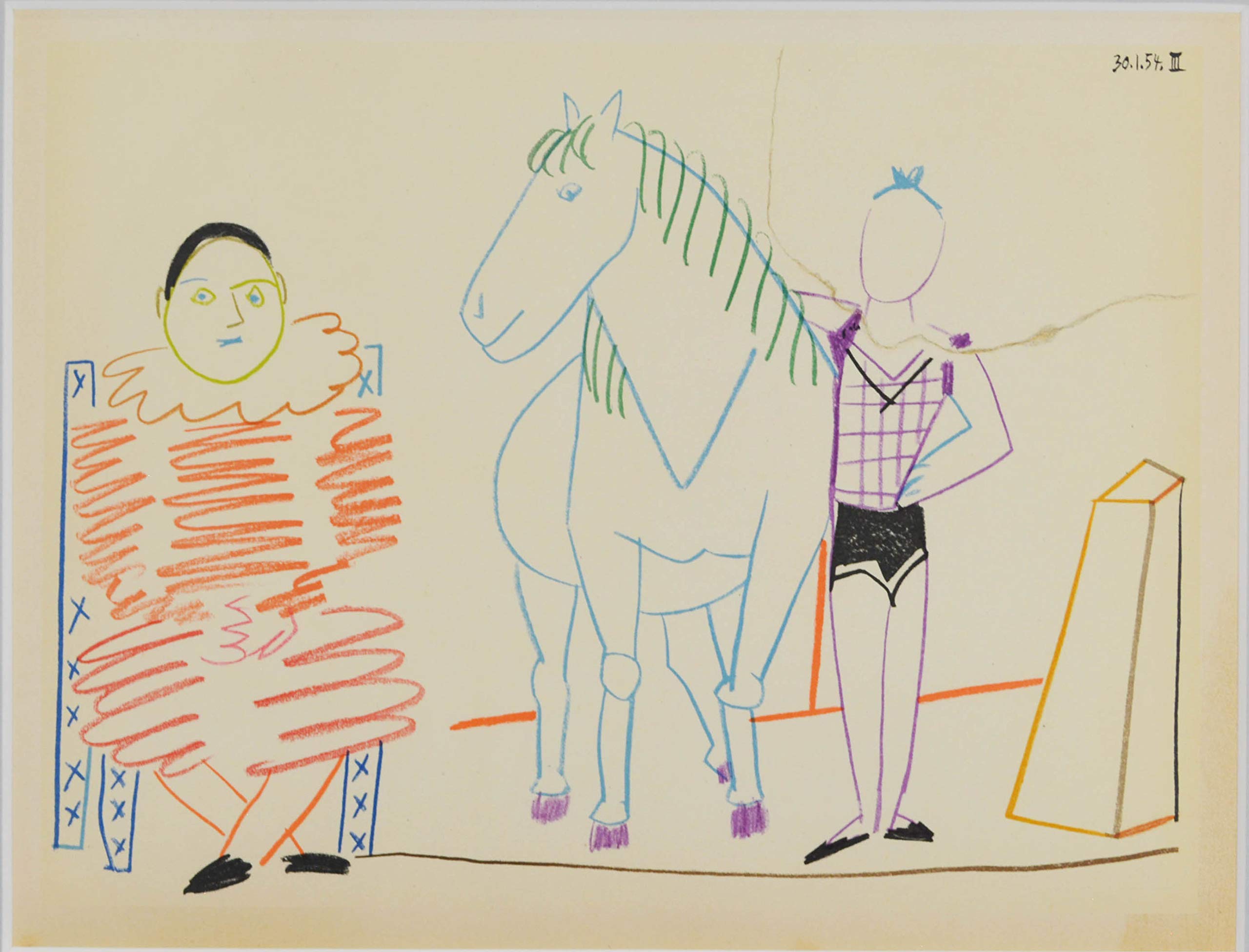 Amazon | パブロ ピカソ『 人間喜劇より Ⅵ 』 絵画 版画 リトグラフ