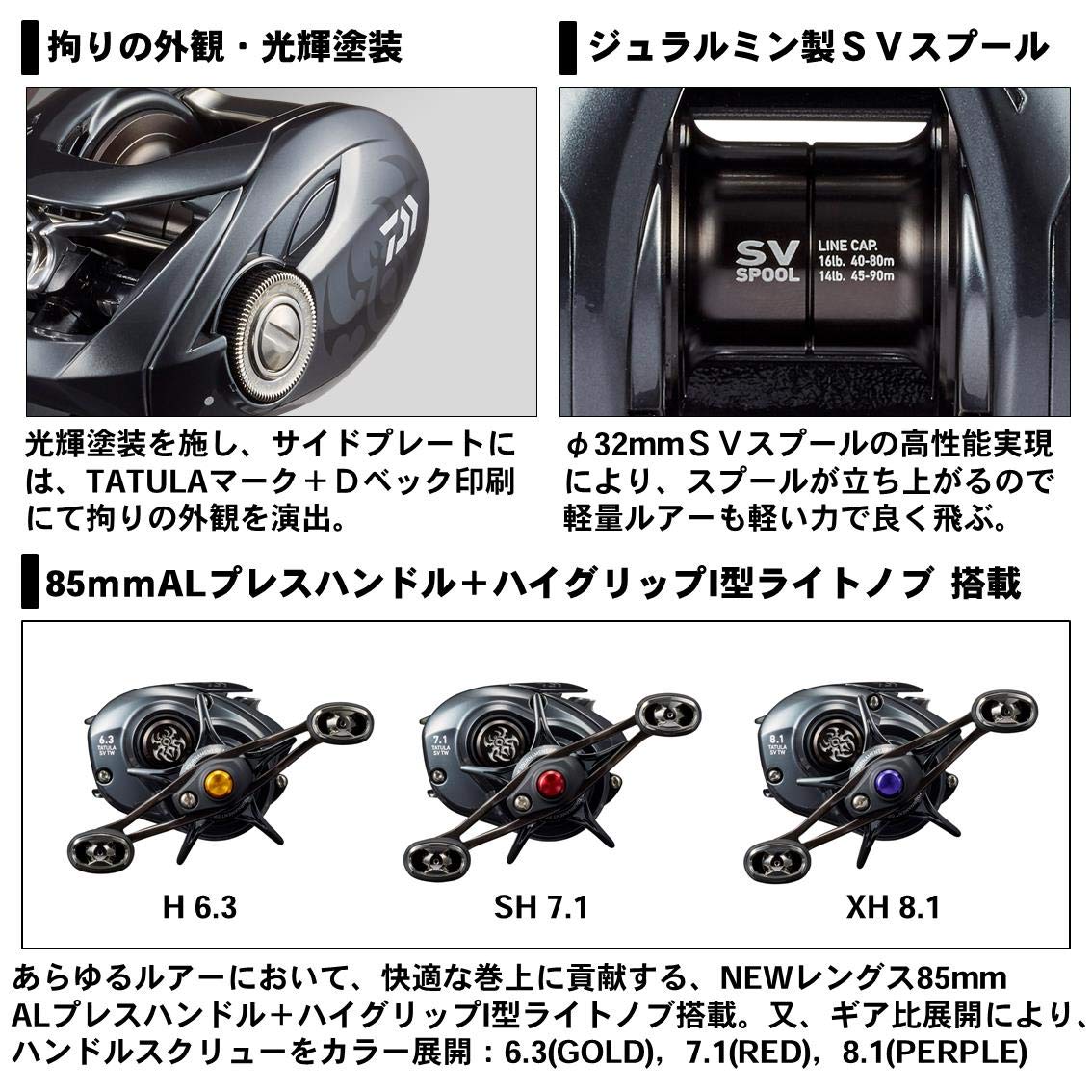 Amazon | ダイワ(DAIWA) ベイトリール 20 TATULA SV TW 103SHL(2020