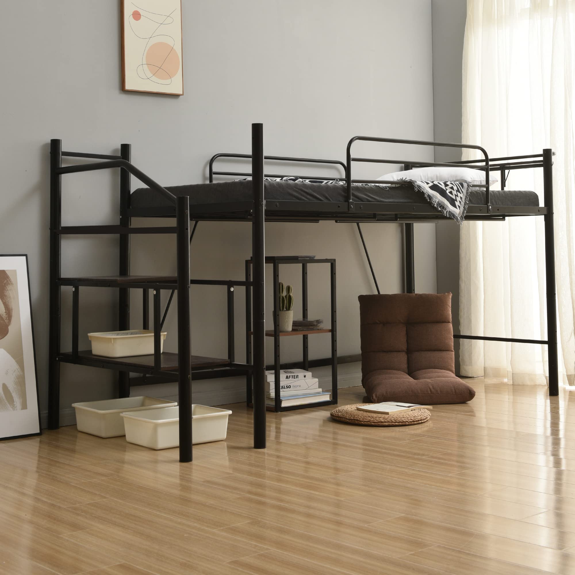 Amazon｜ロフトベッド パイプベッド シングル ハイベッド ロフトベッド